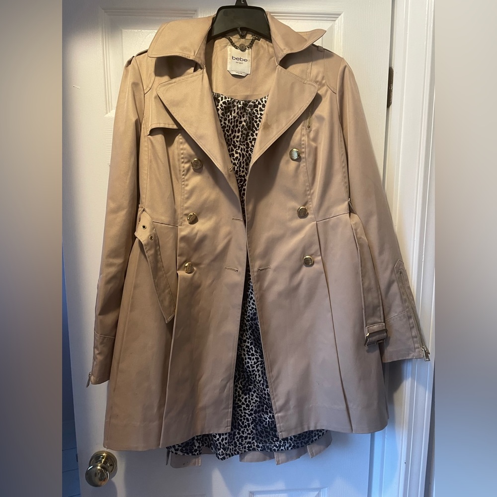 Beige military style coat